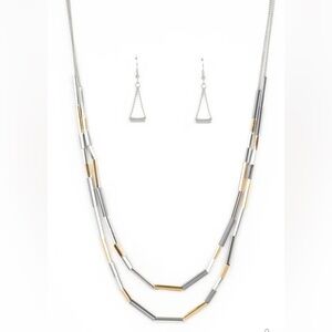 Costume Jewelry- Mixed Metal Necklace Set